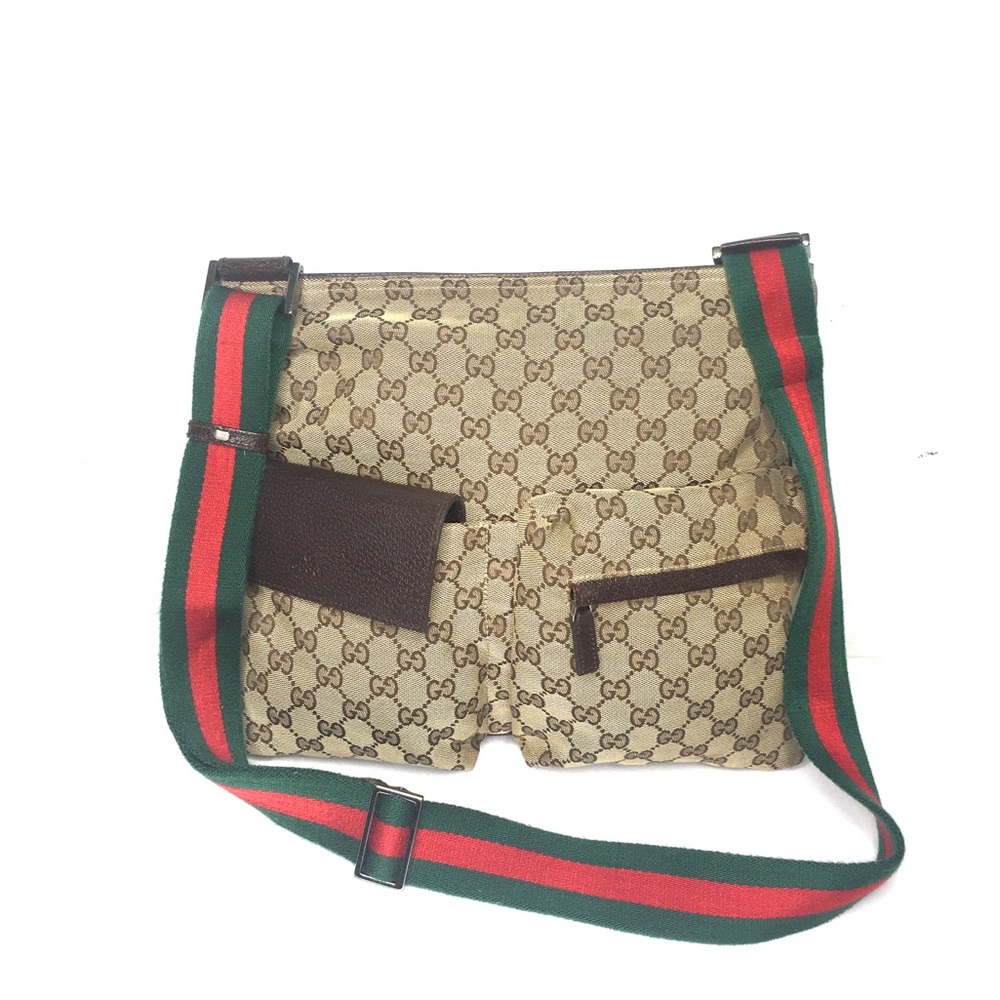 Authentic Gucci brown monogram messenger bag